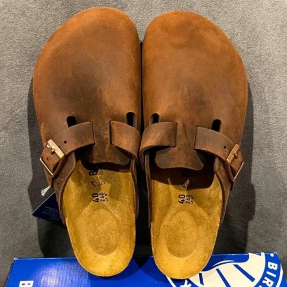 Birkenstock Boston Women’s Clogs Oiled Leather Habana Size 9 US 40 EU